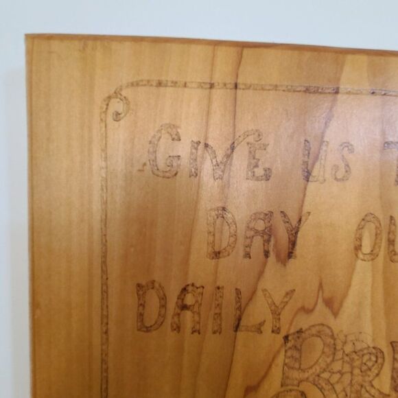 Handcrafted "Give Us This Day Our Daily Bread" Wall Hanging Plaque Prayer VTG - Picture 3 of 15